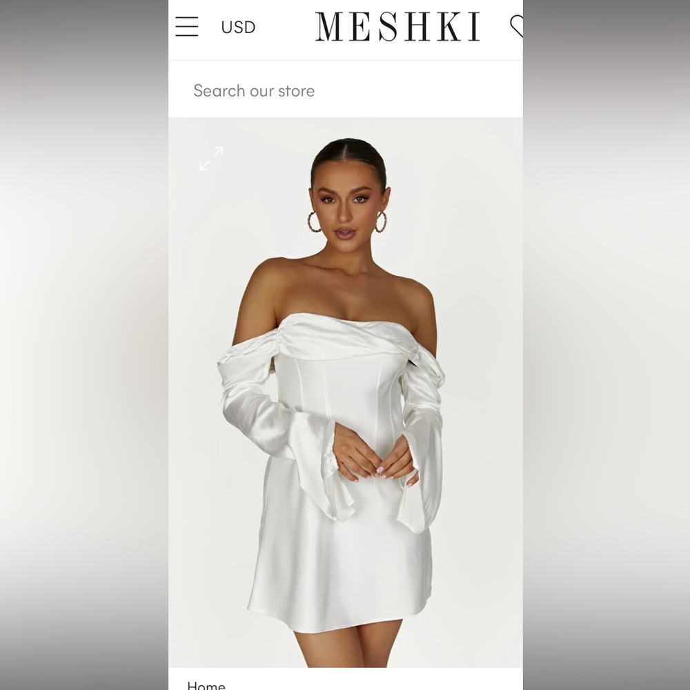 Meshki dress- barley worn. Giselle off the shoulder in white